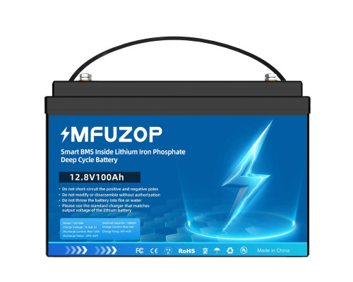 Акумулятор MFUZOP LiFePO4 12,8 V 100 Ah 1280 W